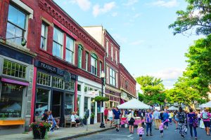 Downtown Gloucester bustles with activity in the summer. Photograph by Elise Sinagra